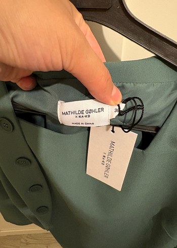 NAKD Düğmeli Defne Yeşili Kadın Midi Blazer - Görsel 2