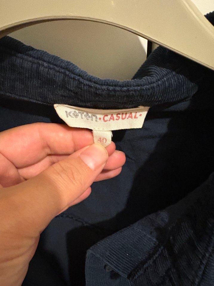 Koton Lacivert Kadife Gömlek - Görsel 2