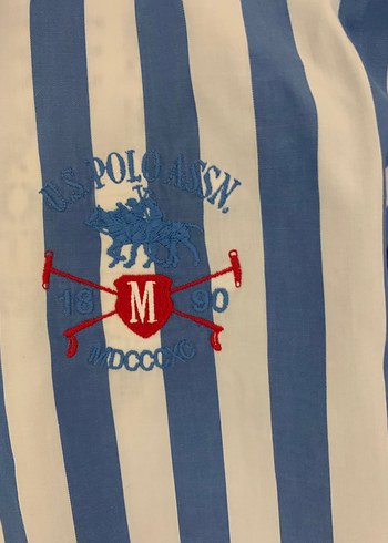 Mavi Beyaz Çizgili Uzun Kollu Gömlek - Görsel 2