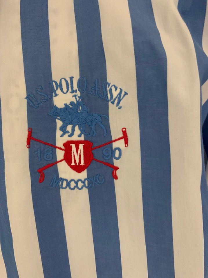 Mavi Beyaz Çizgili Uzun Kollu Gömlek - Görsel 2