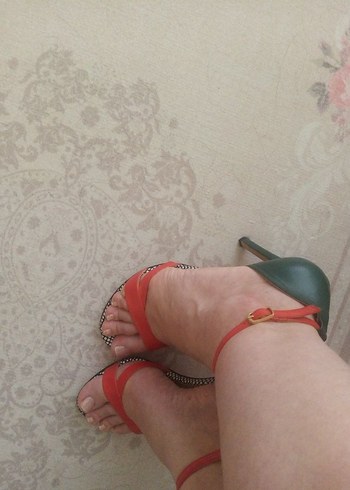 Minimalist Çok Renkli Yılan Desenli Stiletto - Görsel 8