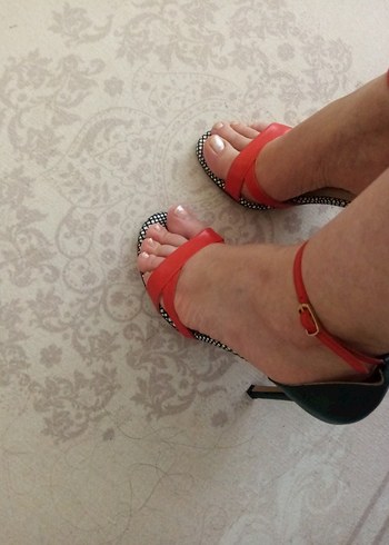 Minimalist Çok Renkli Yılan Desenli Stiletto - Görsel 11