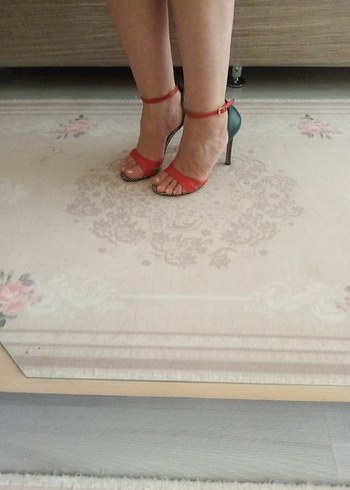 Minimalist Çok Renkli Yılan Desenli Stiletto - Görsel 12