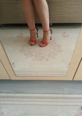 Minimalist Çok Renkli Yılan Desenli Stiletto - Görsel 13