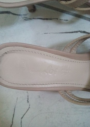 Bej Süet Stiletto Topuklu Minimalist Sandalet - Görsel 7