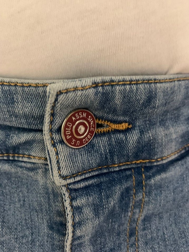 Düğmeli Mavi Erkek Denim Midi Şort - Görsel 4