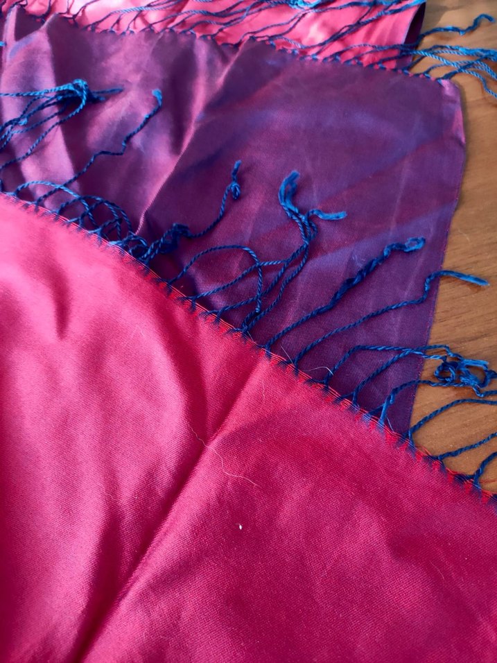 Kadın Çok Renkli Saten Bohem Şal - Görsel 3