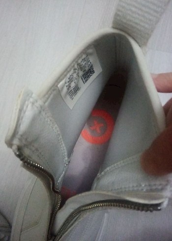 Fermuarlı Beyaz Kadın Dolgu Topuk Ayakkabı - Görsel 2