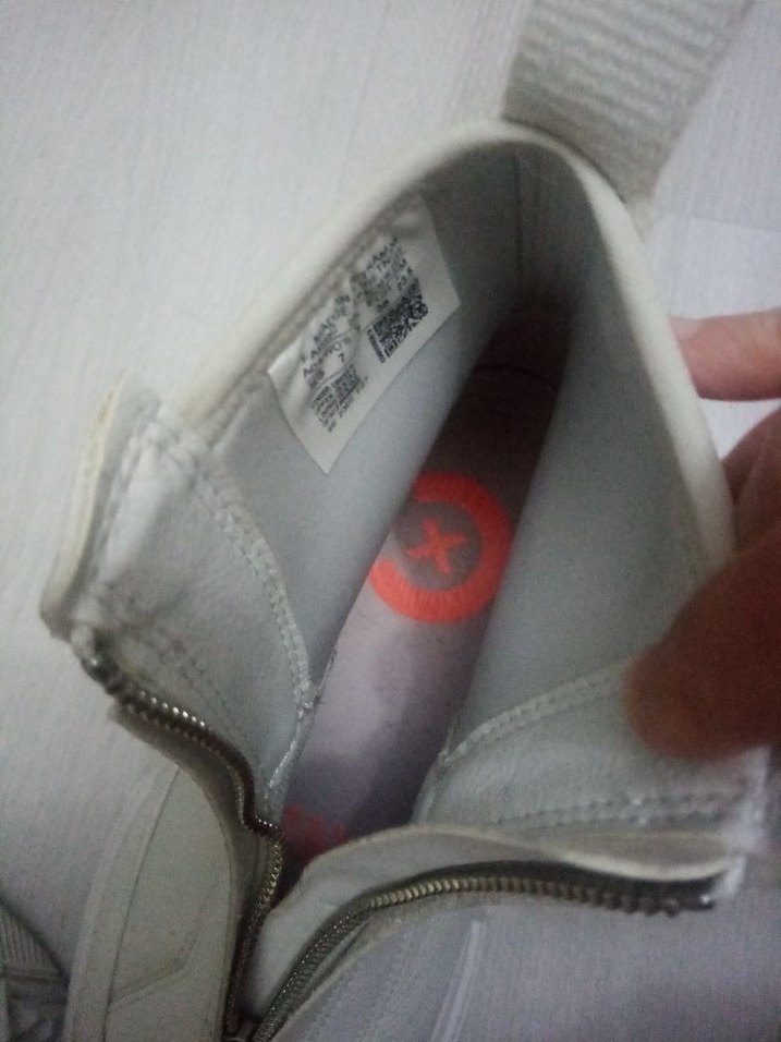 Fermuarlı Beyaz Kadın Dolgu Topuk Ayakkabı - Görsel 2