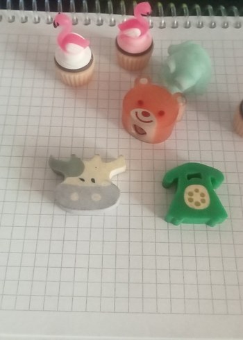Pastel Renkli Karışık Figürlü Silgi Seti