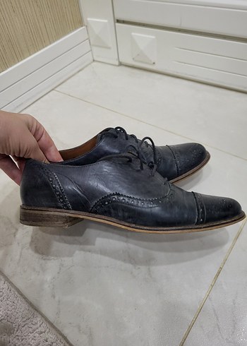 Enzo Angiolini Gri Deri Kadın Oxford Ayakkabı