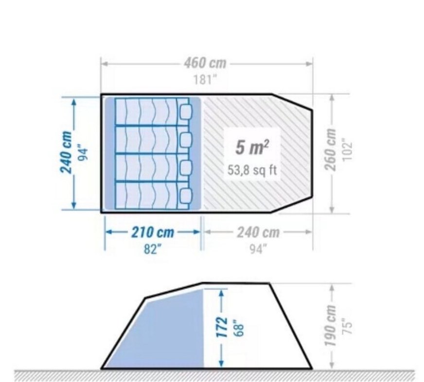 Decathlon 4.1 familiy büyük çadır - Görsel 5
