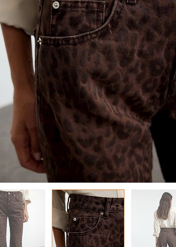 Kahverengi Leopar Desenli Pantolon - Görsel 2