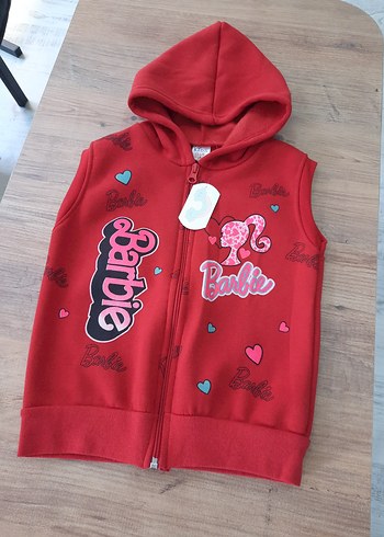 Kız Çocuk Kırmızı Kapüşonlu Barbie Yelek - Görsel 2