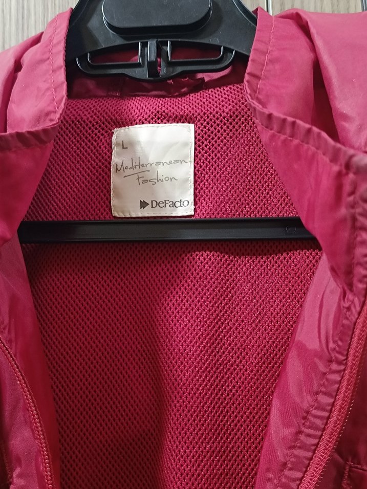 Bordo Midi Kadın yağmurluk, Fermuarlı, Salaş Kesim - Görsel 3