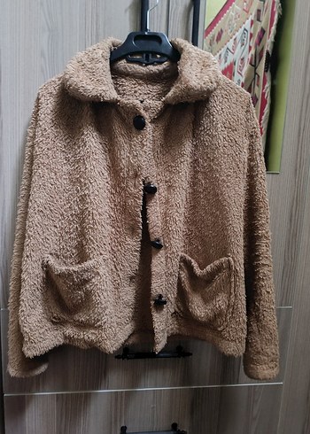 Düğmeli Kahverengi Midi Kadın Ceket - Görsel 2