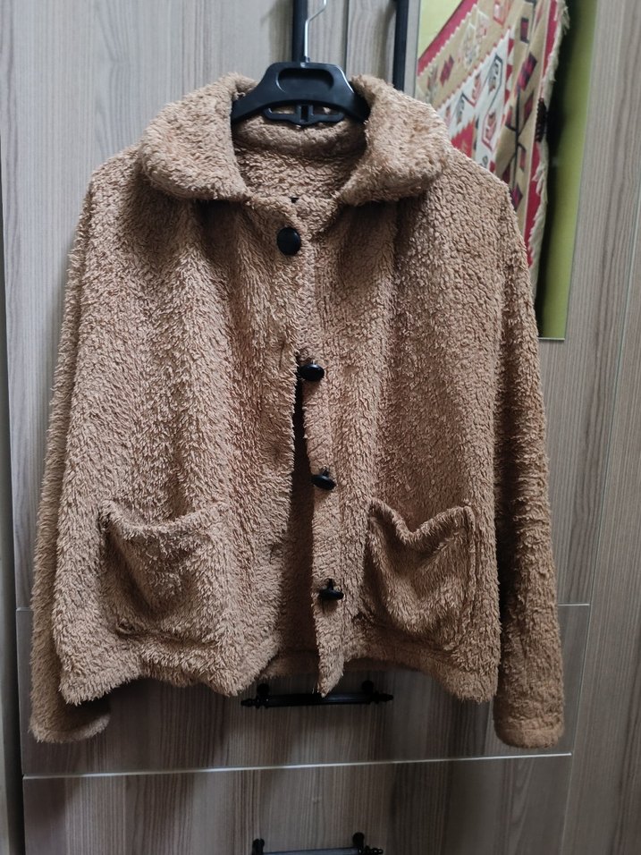 Düğmeli Kahverengi Midi Kadın Ceket - Görsel 2