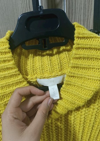 Sarı Örgü Boğazlı Kadın Kazak - Görsel 2