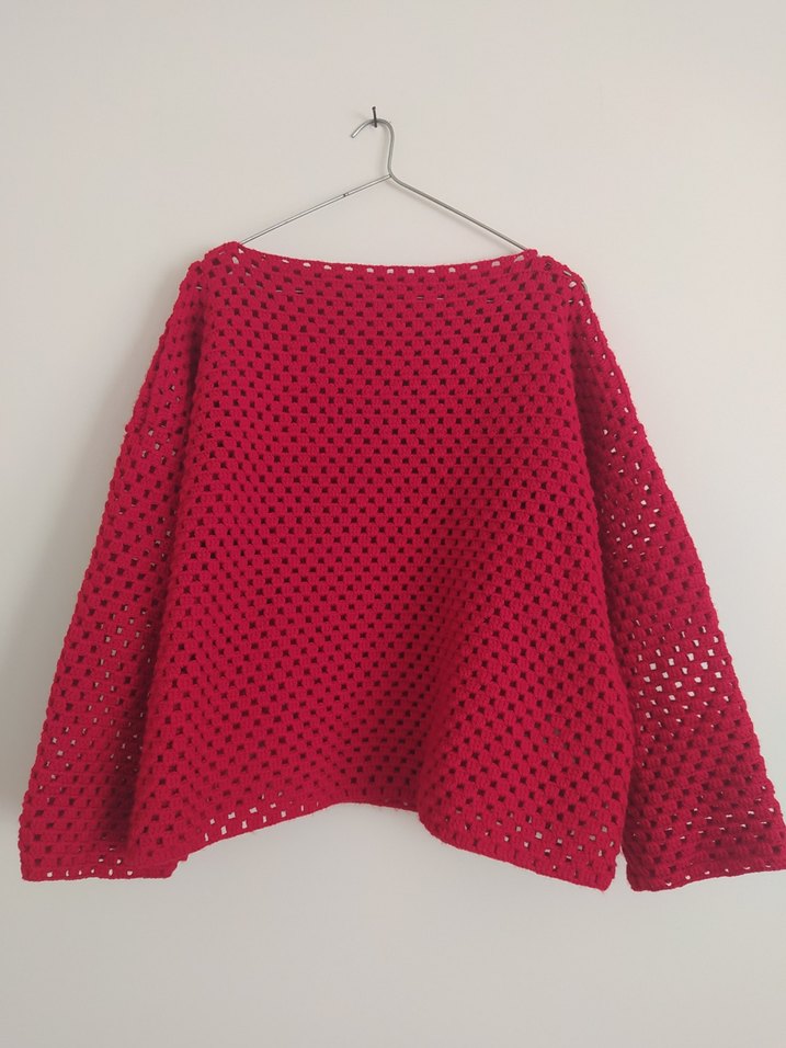 Kırmızı Oversize Kazak - Görsel 2