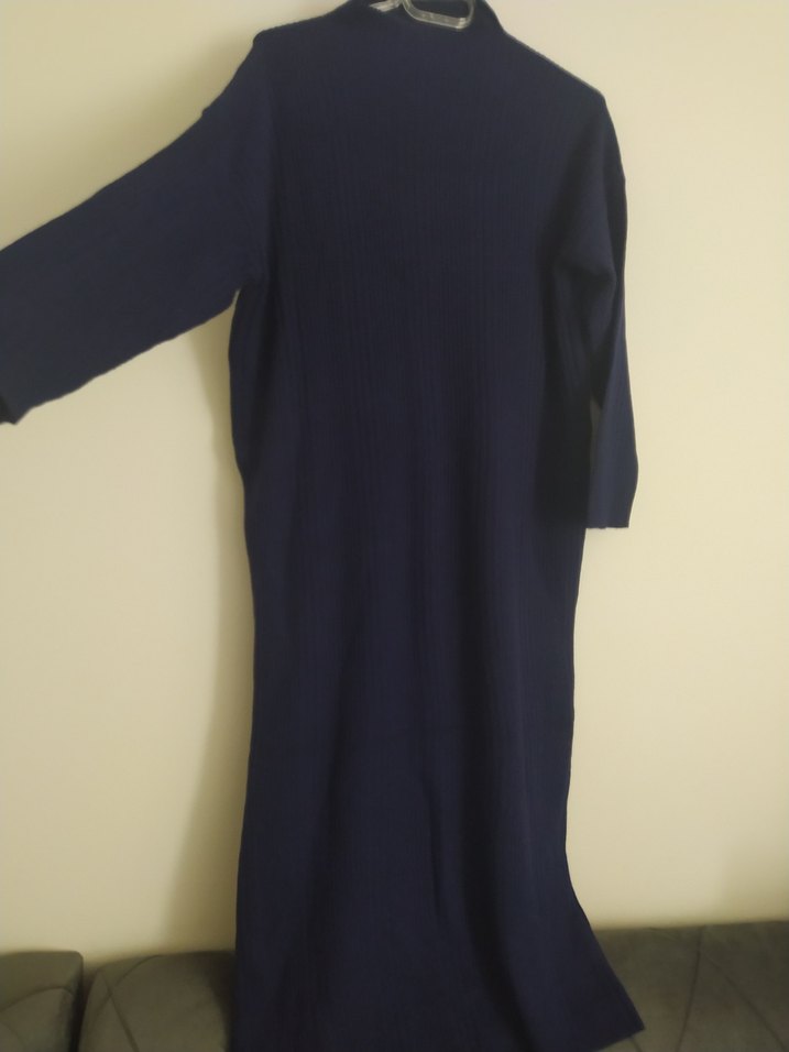 Lacivert Uzun Triko Elbise - Görsel 3