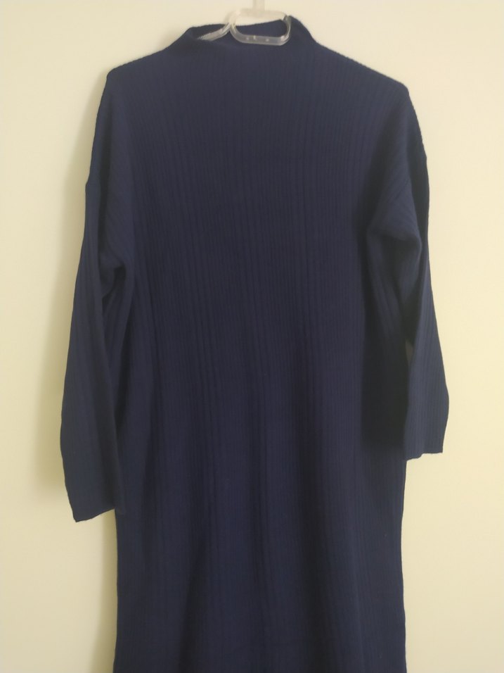 Lacivert Uzun Triko Elbise - Görsel 2