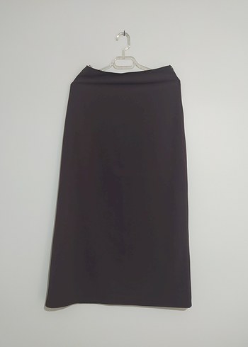 Kahverengi kumaş etek - Görsel 2