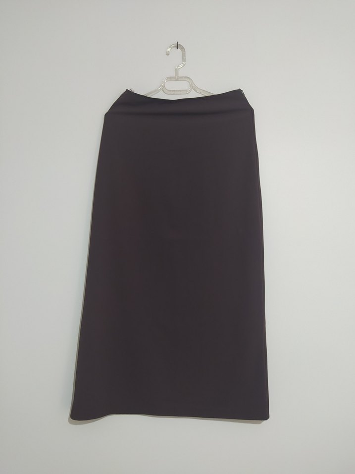 Kahverengi kumaş etek - Görsel 2