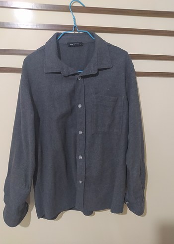 Gri Düğmeli Erkek Gömlek - Görsel 2