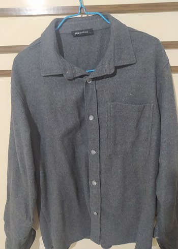 Gri Düğmeli Erkek Gömlek - Görsel 3