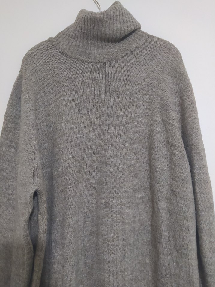 Toprak Rengi Triko Uzun Kadın Elbise - Görsel 4