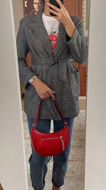 Zara Ekose oversize blazer ceket