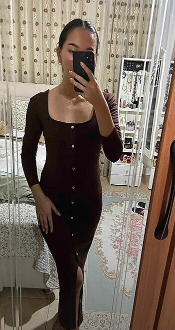 m Beden kahverengi Renk SATILDI SATILDI SATILDI SATILDI SATILDIMango örme elbise