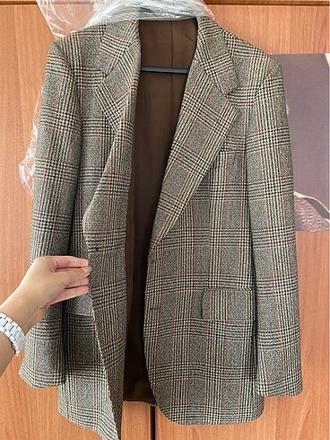 Mango SATILDI!!!!!Ekose oversize blazer ceket