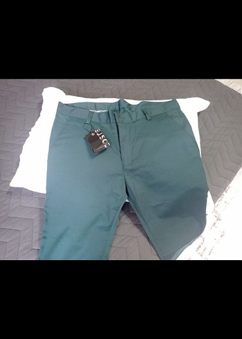 Erkek Kemerli Yeşil Pantolon
