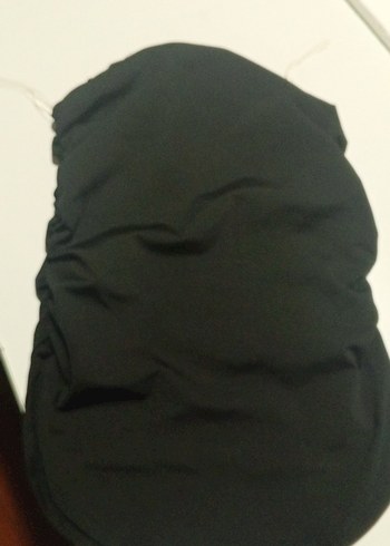 Siyah Drapeli Midi straplez - Görsel 2