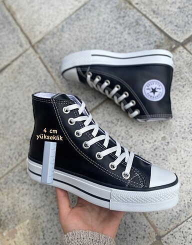 Deri Converse Platform Taban Su Geçirmez