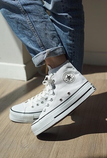 39 Beden beyaz Renk Platform Converse High Allstar Kampanya