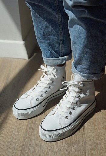 39 Beden beyaz Renk Platform Converse High Allstar Kampanya