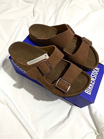 40 Beden kahverengi Renk Birkenstock Arizona Terlik Kampanya