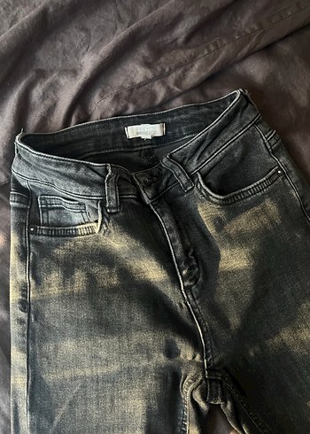 34 Beden Gri Eskitme Dar Kesim Jean