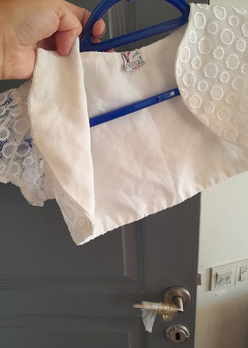 Kız Çocuk Beyaz Dantel Detaylı Bolero - Görsel 9