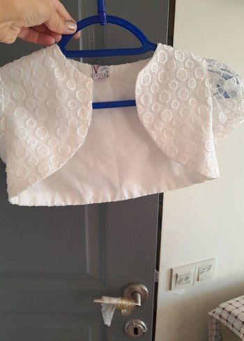 Kız Çocuk Beyaz Dantel Detaylı Bolero - Görsel 7