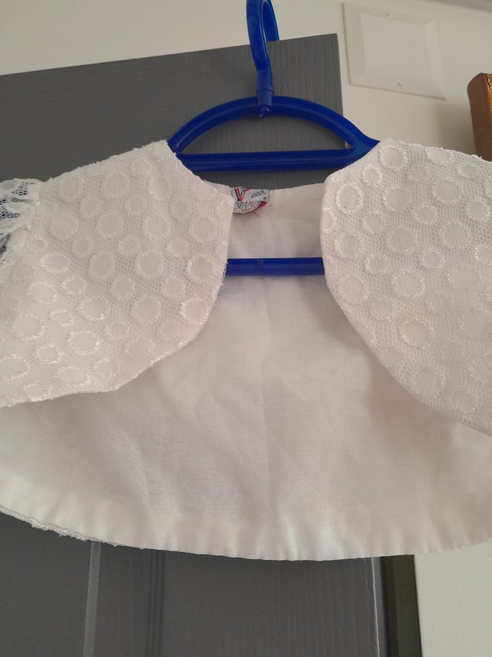 Kız Çocuk Beyaz Dantel Detaylı Bolero - Görsel 2