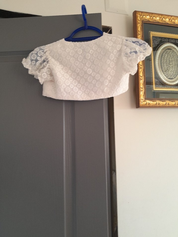 Kız Çocuk Beyaz Dantel Detaylı Bolero - Görsel 5