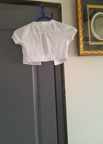 Kız Çocuk Beyaz Kısa Kollu Bolero - Görsel 5