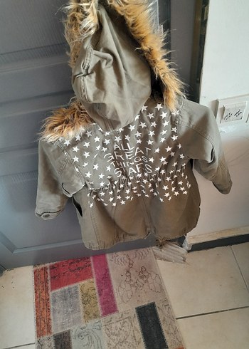 Erkek Çocuk Bej Kürklü Street Wear Mont - Görsel 10