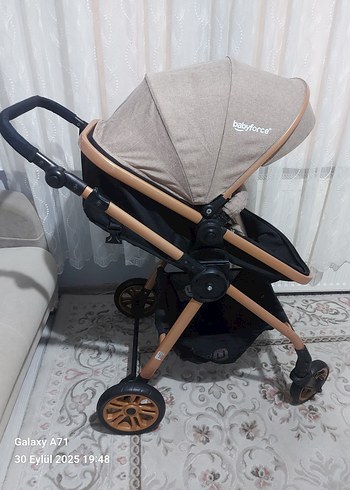 9- 18 kg Beden Kahverengi Bebek Arabası ve Oto Koltuğu Seti
