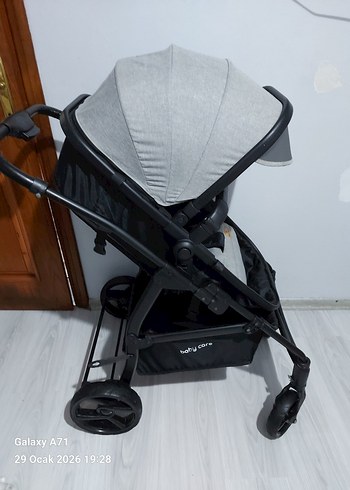 Gri Bebek Arabası ve Taşıma Koltuğu - Görsel 2