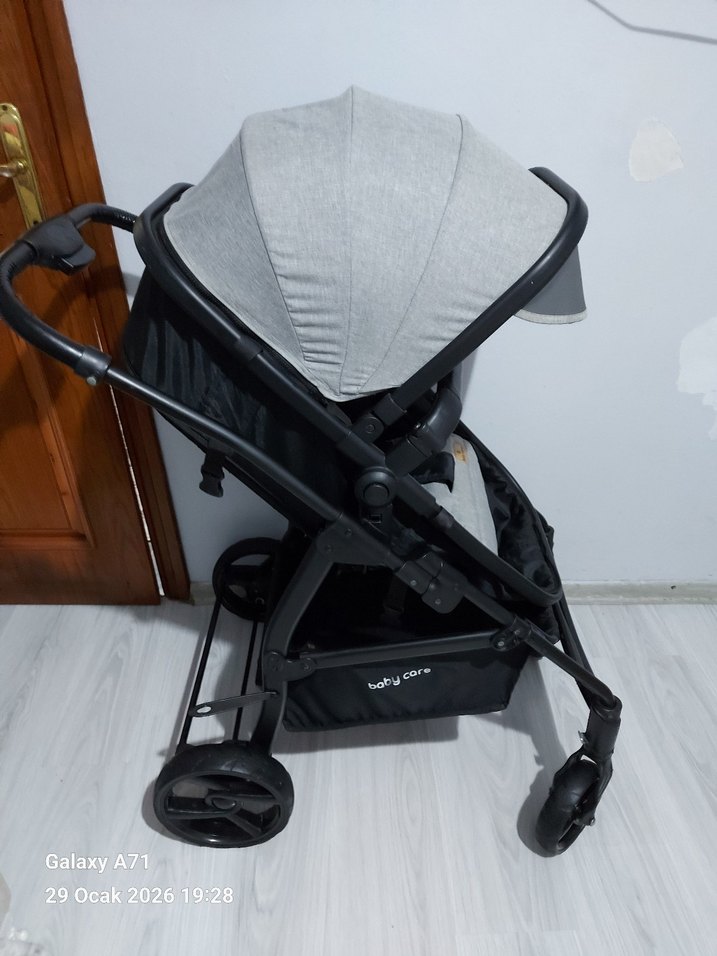 Gri Bebek Arabası ve Taşıma Koltuğu - Görsel 2