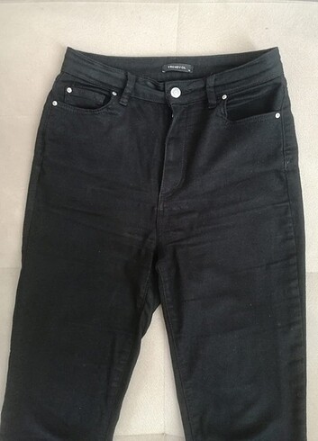 40 Beden Flare Siyah Kot Jeans Rahat Kumaş (Trendyolmilla) 